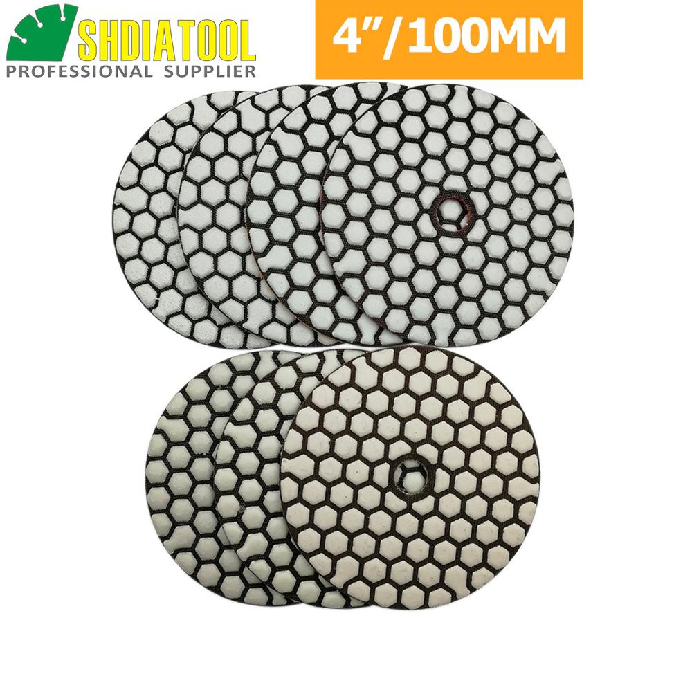 SHDIATOOL 7pcs 4inch B Dry Diamond Polishing Pads Or 7pcs Dia100MM Resin Bond Flexible Sanding Disk And 1pc backer For Stone
SHDIATOOL 7pcs 4inch B Dry Diamond Polishing Pads Or 7pcs Dia100MM Resin Bond Flexible Sanding Disk And 1pc backer For Stone