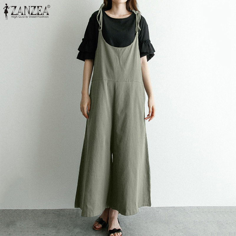 Plus Size Women Jumpsuits 2020 ZANZEA Summer Overalls Fashion Pantalon Pants Wide Leg Playsuits Female Solid Sleeveless Romper 7, Black
Plus Size Women Jumpsuits 2020 ZANZEA Summer Overalls Fashion Pantalon Pants Wide Leg Playsuits Female Solid Sleeveless Romper 7, Black