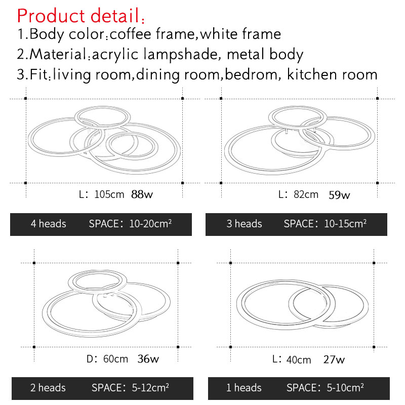 Ceiling Lights For Living Room Bedroom home lighting Modern Led Chandelier Lamps
