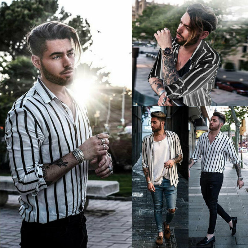 2020 Fashion Mens Stripe Blouse Shirt Luxury Casual Stylish Slim Fit Long Sleeve Casual Dress Shirts, Black
2020 Fashion Mens Stripe Blouse Shirt Luxury Casual Stylish Slim Fit Long Sleeve Casual Dress Shirts, Black