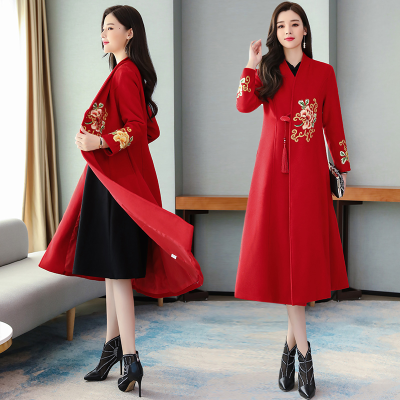 Chinese Traditional Tang suit long sleeve women's elegant Tops fall/winter festive vintage ethnic clothing Chinese cheongsam jacket