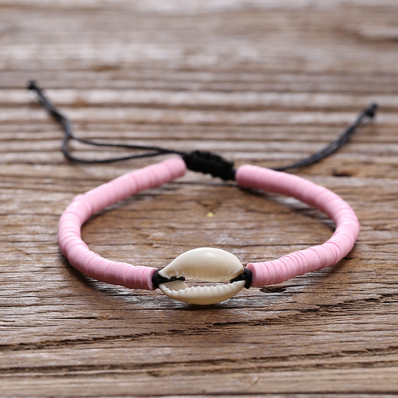 Hand wrapped shell woven resin friendship bracelet female girl wrist rope adjustable birthday gift