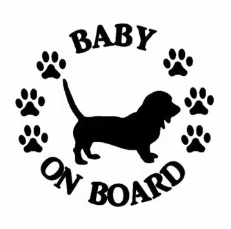 15.2*14.1CM BABY ON BOARD Basset Hound Dog Vinyl Decal Car Sticker Black/Silver CA-1205
15.2*14.1CM BABY ON BOARD Basset Hound Dog Vinyl Decal Car Sticker Black/Silver CA-1205