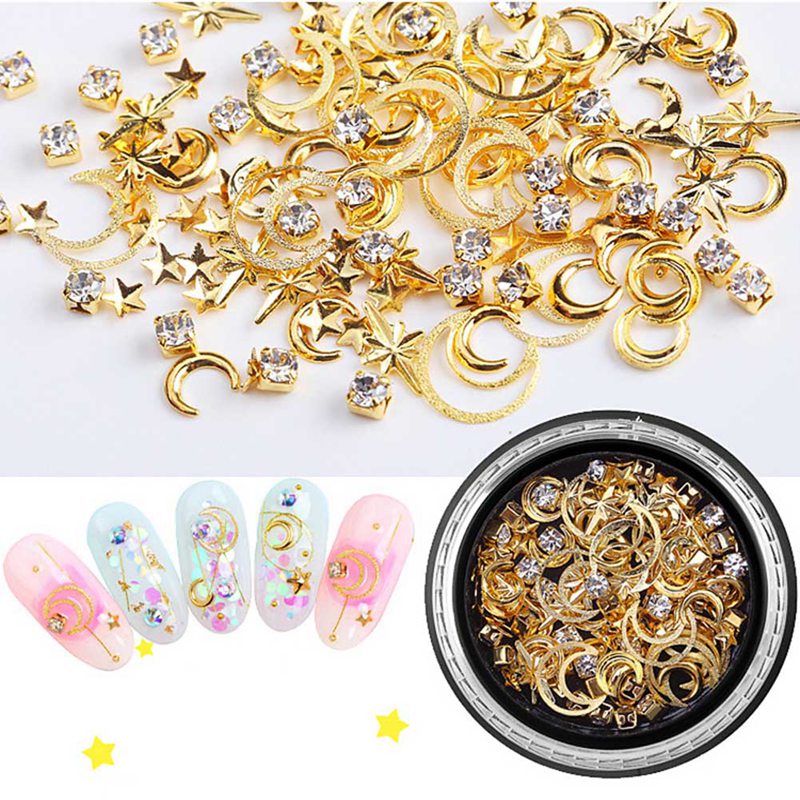 1 Box 3D Star Moon Metal Stud In Black Jar Nail Art Decorations Fashion Japan Style Jewelry Accessory 6 Design
1 Box 3D Star Moon Metal Stud In Black Jar Nail Art Decorations Fashion Japan Style Jewelry Accessory 6 Design