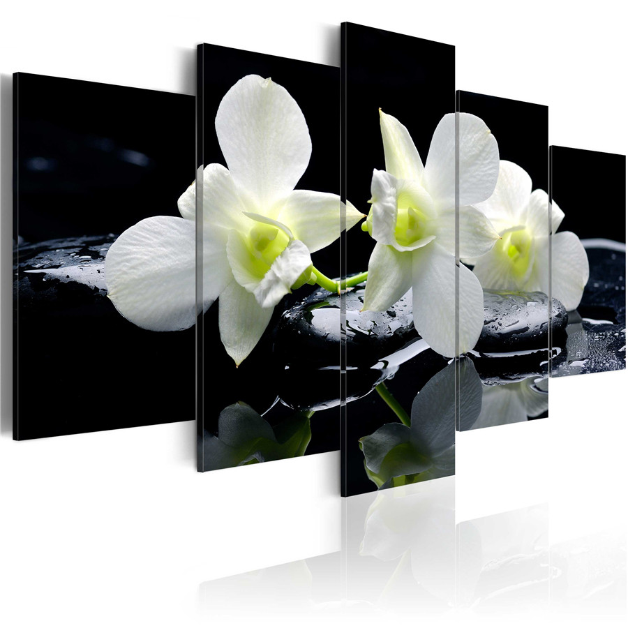 5pcs/set Home Decor Art Oil Painting (No Frame) On Canvas Floral Wall Canvas Posters
