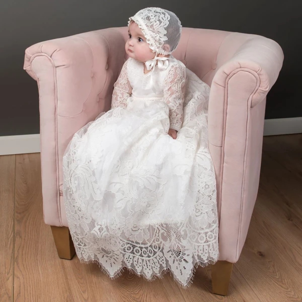 christening gowns for newborns boys jewel neck long sleeves a e first communion dresses full lace