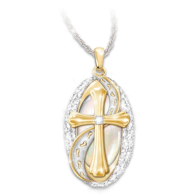 Women Crystal Cross Christ Pendant Necklace Silver Plated I carried you Foot Print Pendant Jewelry Gift
Women Crystal Cross Christ Pendant Necklace Silver Plated I carried you Foot Print Pendant Jewelry Gift