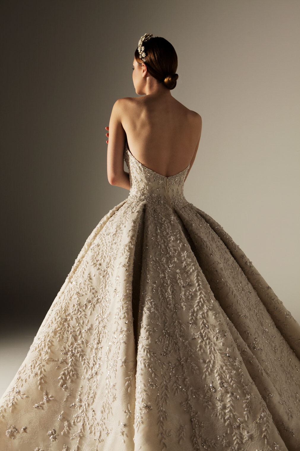 luxury krikor jabotian wedding dresses strapless lace beads crystals chapel bridal gowns plus size wedding gown robe de marie custom