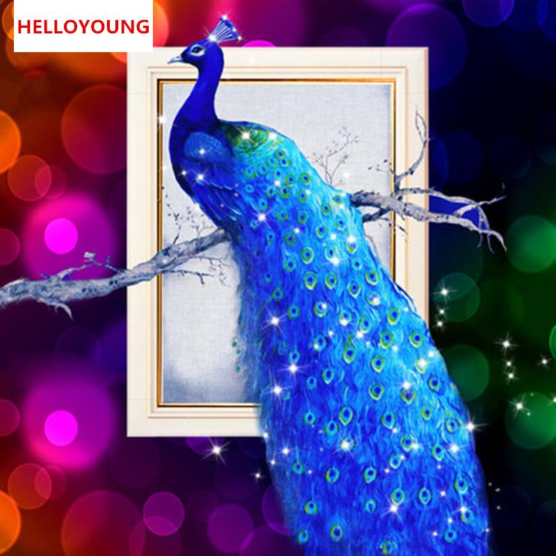 

YGS-083 DIY Diamond Embroidery Diamond Mosaic Peacock Soul Round Diamond Painting Cross Stitch Kits rich flowers Home Decoration