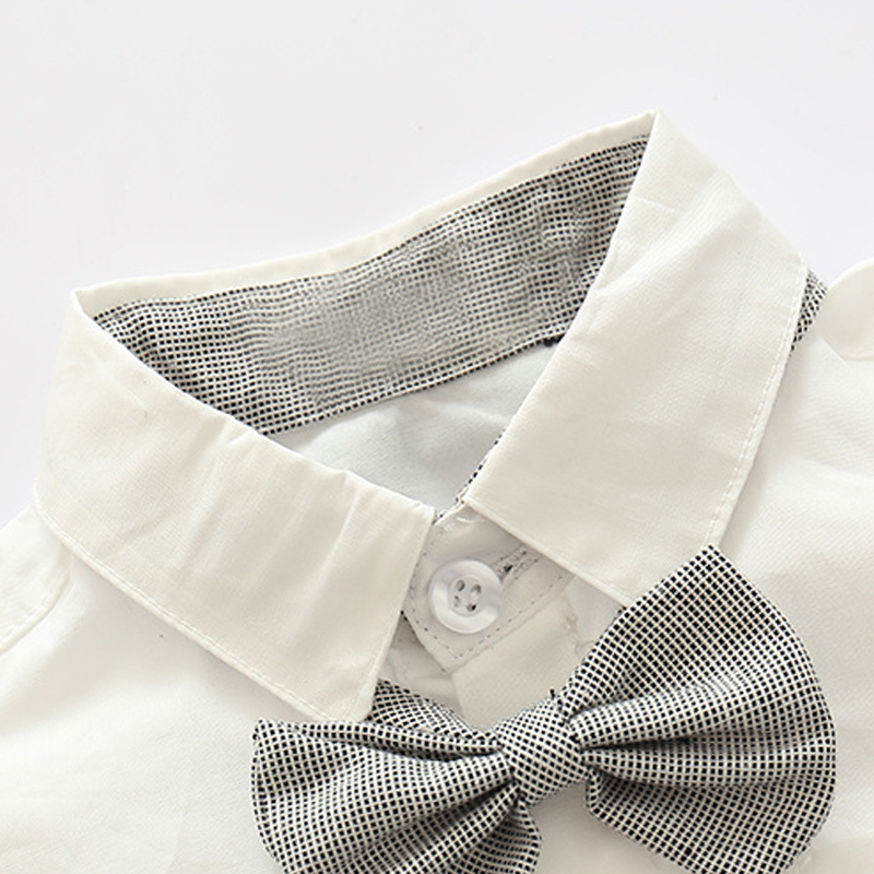 Baby Boy Clothing Set 2018 New Summer Infant Boys Clothes Tie Shirts+Overalls 2PCS Outfit Sets Bebes Gentlemen Suit