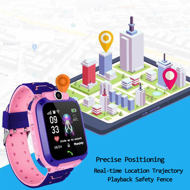 Children039s Smart Watch SOS Phone Watch Smartwatch For Kids With Sim Card Po Waterproof IP67 Kids Gift For IOS Android18011635180