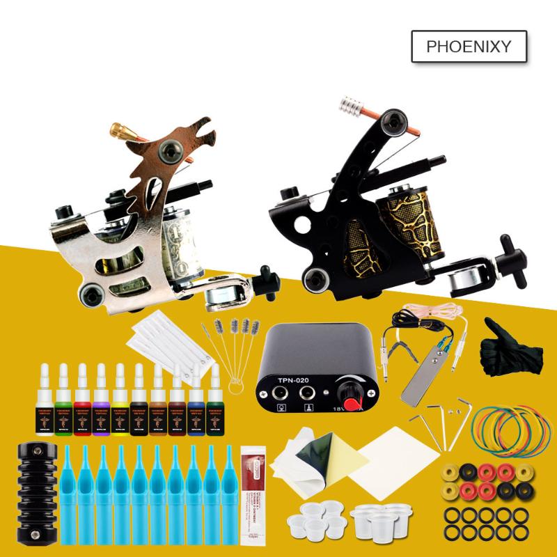 Tattoo Machine Set Complete Tattoo Kit 2 Coils Guns 20 Colors Black Pigment Sets Power Professional Kits Permanent Makeup
Tattoo Machine Set Complete Tattoo Kit 2 Coils Guns 20 Colors Black Pigment Sets Power Professional Kits Permanent Makeup