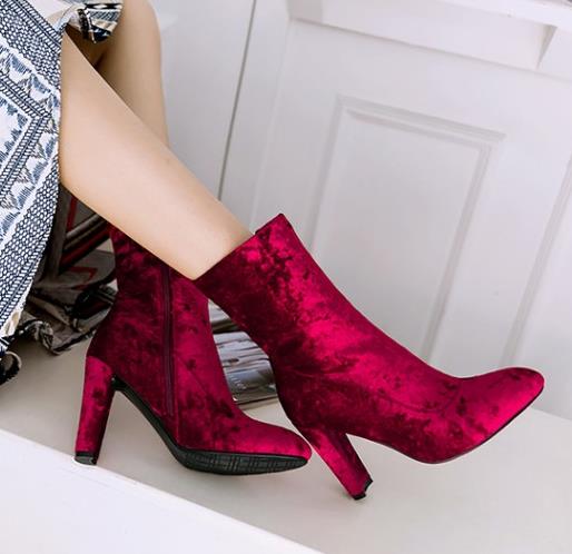 big size 33 to 44 45 46 sexy burgundy velvet ankle boots pointed thick heel designer boots, Purple
big size 33 to 44 45 46 sexy burgundy velvet ankle boots pointed thick heel designer boots, Purple