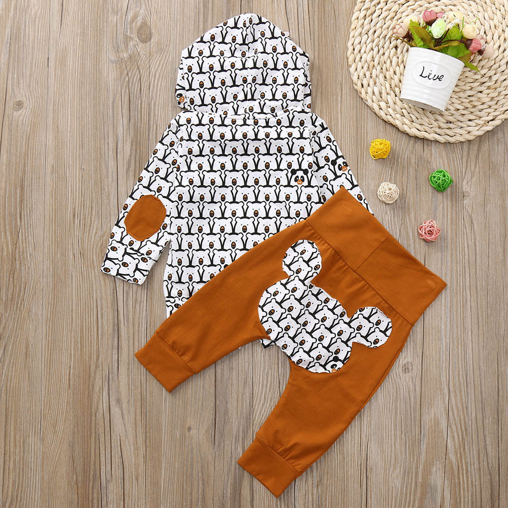 Baby Boys Girls clothes set Long Sleeve Animal Print Tops+ Pants Outfits Clothes baby clothing ropa recien nacido roupas