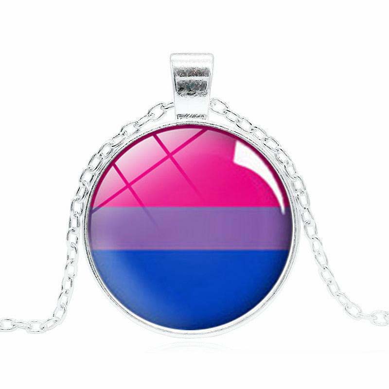 Gay Pride necklace Homosexual Time Gem Cabochon rainbow pendant necklace Fashion sweater chain accessories Free shipping