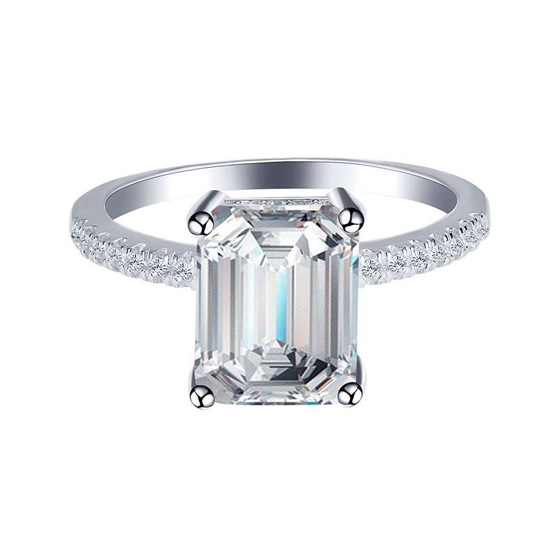 Sterg Sier Princess Cut Solitaire White Topaz Ring Gift
