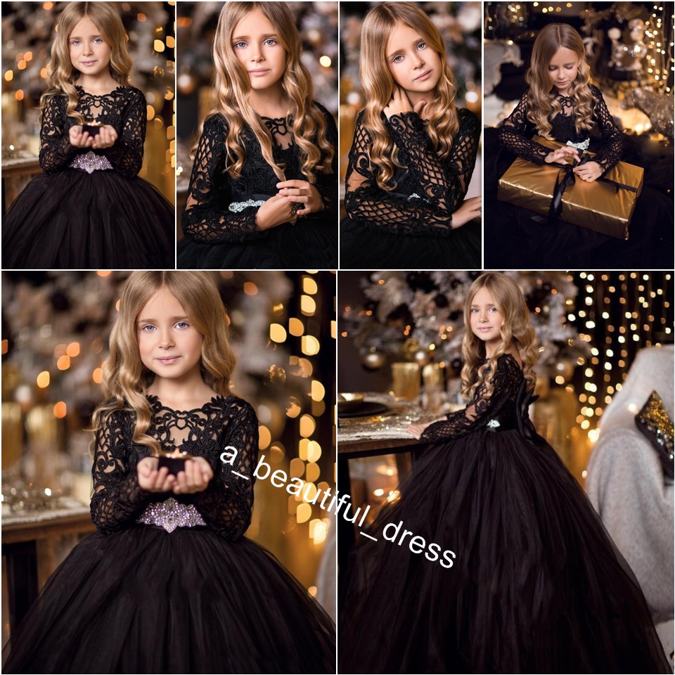 Flower Girl Dresses Vintage Princess Daughter Toddler Pretty Kids Pageant Formal First Holy Communion Gowns FG1299