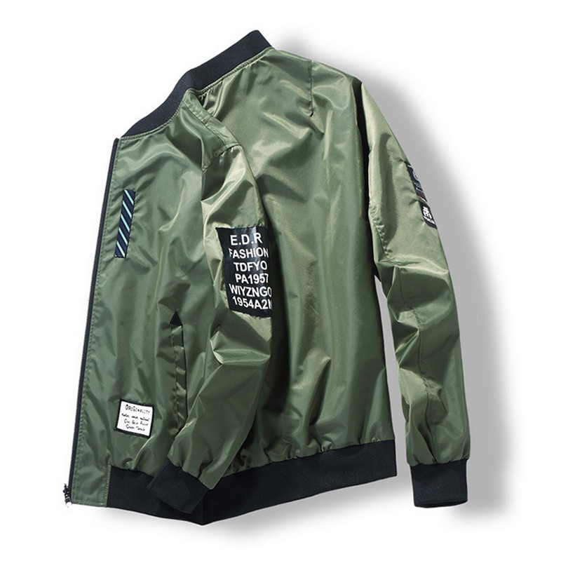 Unisex Reversible Flight Bomber Jacket Light Weight Men Women Two-side Wear Zip-up Pilot Jacket Couple Outwear Wind Breaker