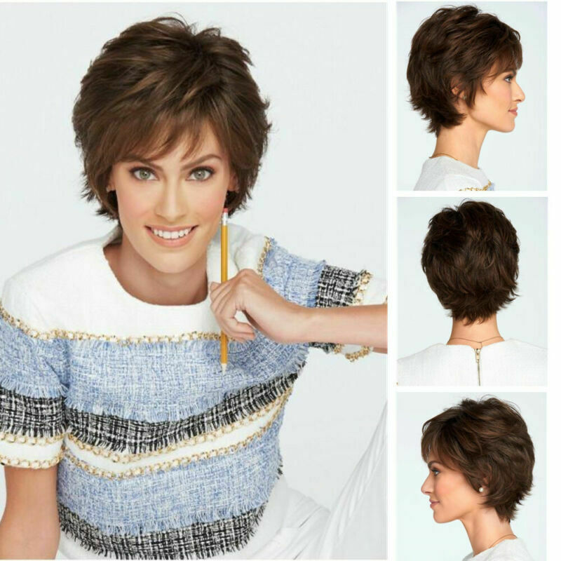 Dark Brown Daily Wig Costume Cosplay Party Wig Natural Short Curly Wigs Daily life