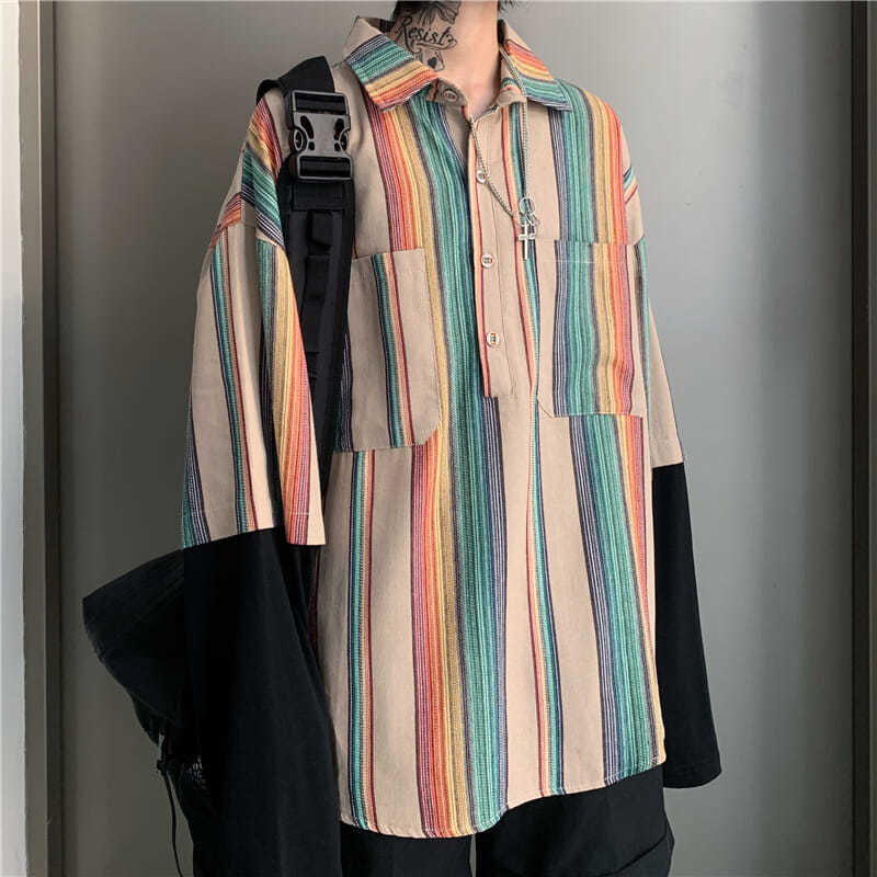 Harajuku Ulzzang Striped Hit Color Blouses Korean Streetwear Hit Color Patchwork Long Sleeve Shirts Streetwear Mujer Blusas, Blue
Harajuku Ulzzang Striped Hit Color Blouses Korean Streetwear Hit Color Patchwork Long Sleeve Shirts Streetwear Mujer Blusas, Blue