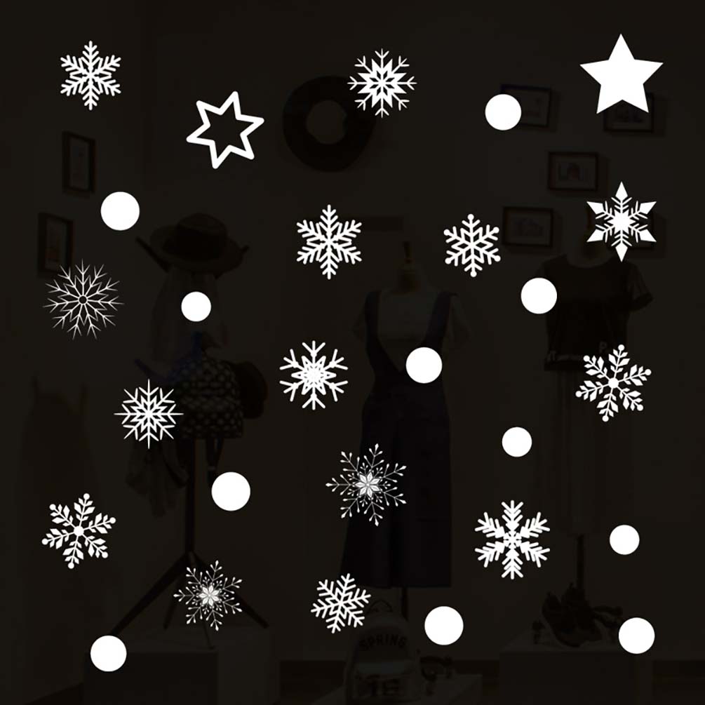 Window Glass Sticker Christmas Xmas Wall Stickers Snowflake Snow Star Decal New Year Merry Christmas Winter Car Home Bedroom Party Wedding