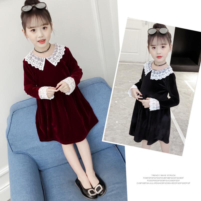 Spring and Autumn Dresses New Korean Edition Children's Golden Velvet Long Sleeve Skirt Girl Lace Princess Skirt, Black
Spring and Autumn Dresses New Korean Edition Children's Golden Velvet Long Sleeve Skirt Girl Lace Princess Skirt, Black