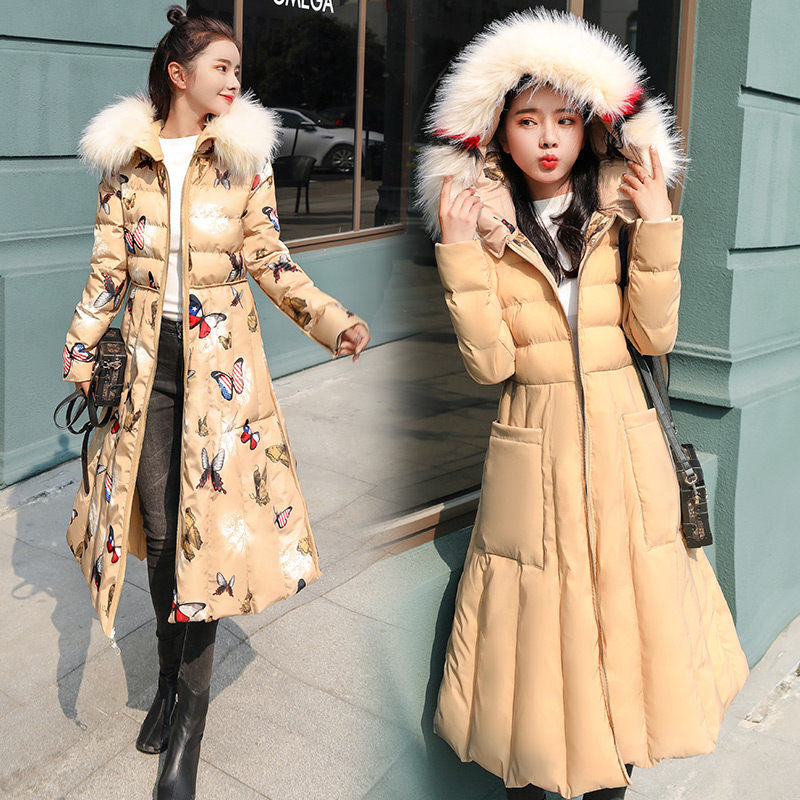 Reversible Coat Women Winter Cotton Clothing Female 2019 New Winter Korean Fashion Print Hooded Long Down Cotton Jacket f2429, Beige 
Reversible Coat Women Winter Cotton Clothing Female 2019 New Winter Korean Fashion Print Hooded Long Down Cotton Jacket f2429, Beige