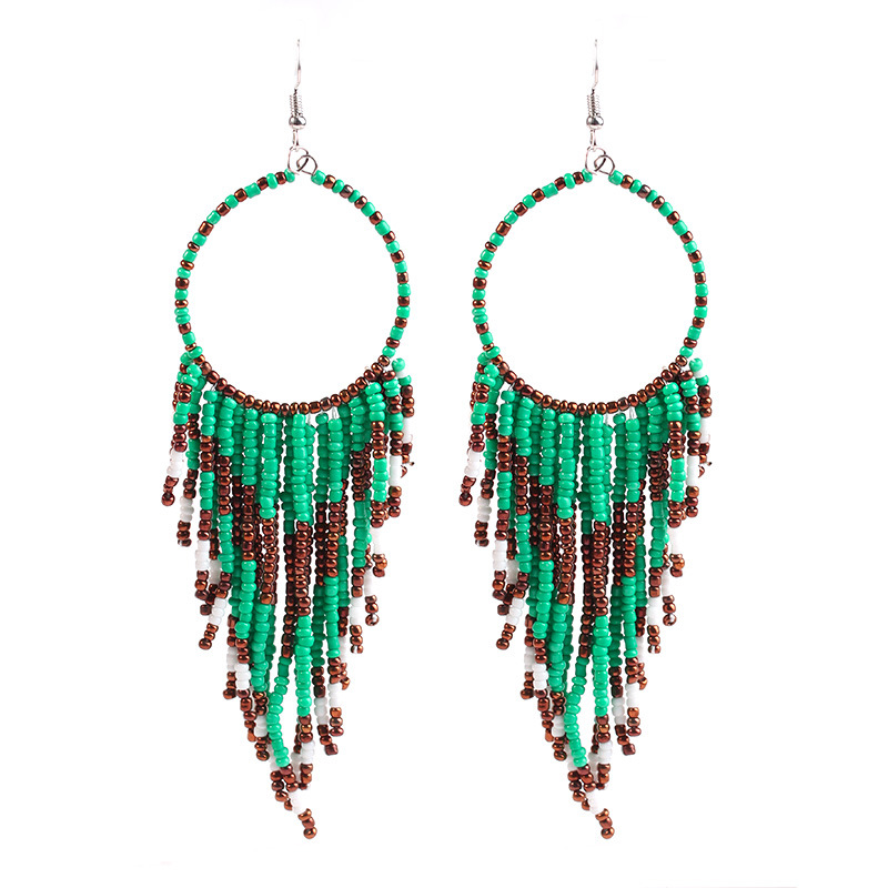 Bohemia National Style Earrings Handmade Beaded Fashion Multilayer Tassels Bead Long Dangle Earrings Women Girls Jewelry Gift 7 Styles