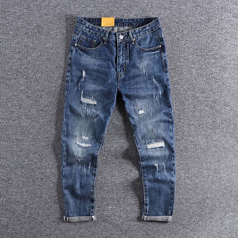 2020 new arrival blue patch Capris cat must high quality straight tube men's jeans trendy tapered pants 0320
2020 new arrival blue patch Capris cat must high quality straight tube men's jeans trendy tapered pants 0320