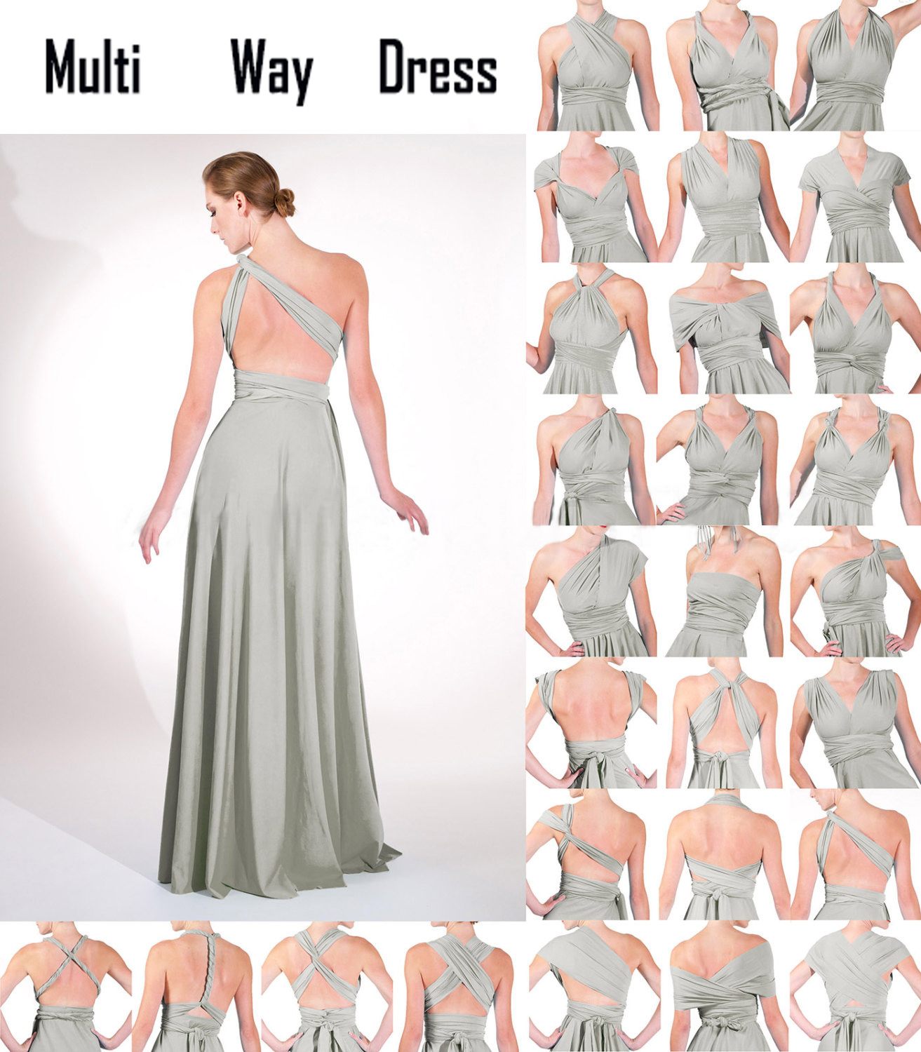 2020 Bridesmaids Dresses for Wedding Chiffon Sexy Bohemain Dress Bandage Summer Party Multiway Dress Infinity Convertible Wrap Ladies