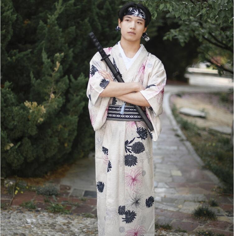 Tokyo Osaka Pajama Robe formal Clothing Male kimono Traditional Japanese Garment man Standard kimono Polyester Blend Cotton bathrobe