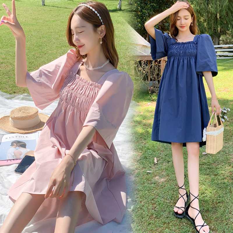 7827# Maternity Dress Summer Solid Color Cotton Short Sleeve Loose Stylish Dress for Pregnant Women Mom, Pink
7827# Maternity Dress Summer Solid Color Cotton Short Sleeve Loose Stylish Dress for Pregnant Women Mom, Pink