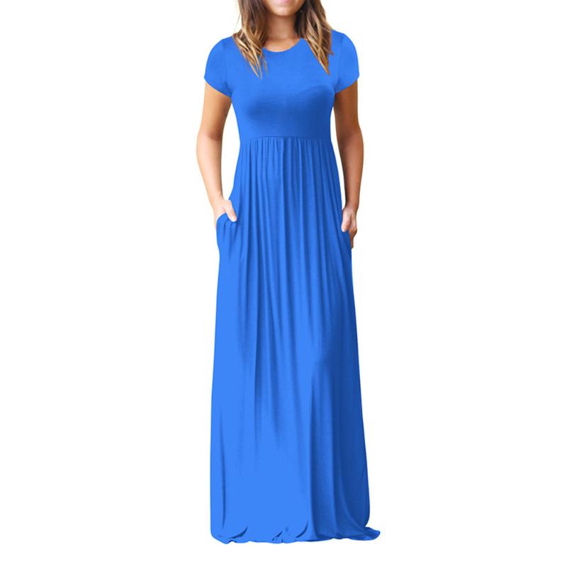 Summer Women Dress Cotton O-neck Casual Pockets Short Sleeve Floor- Length Solid Dress Loose Party A-line Pockets Vestidos, Black
Summer Women Dress Cotton O-neck Casual Pockets Short Sleeve Floor- Length Solid Dress Loose Party A-line Pockets Vestidos, Black