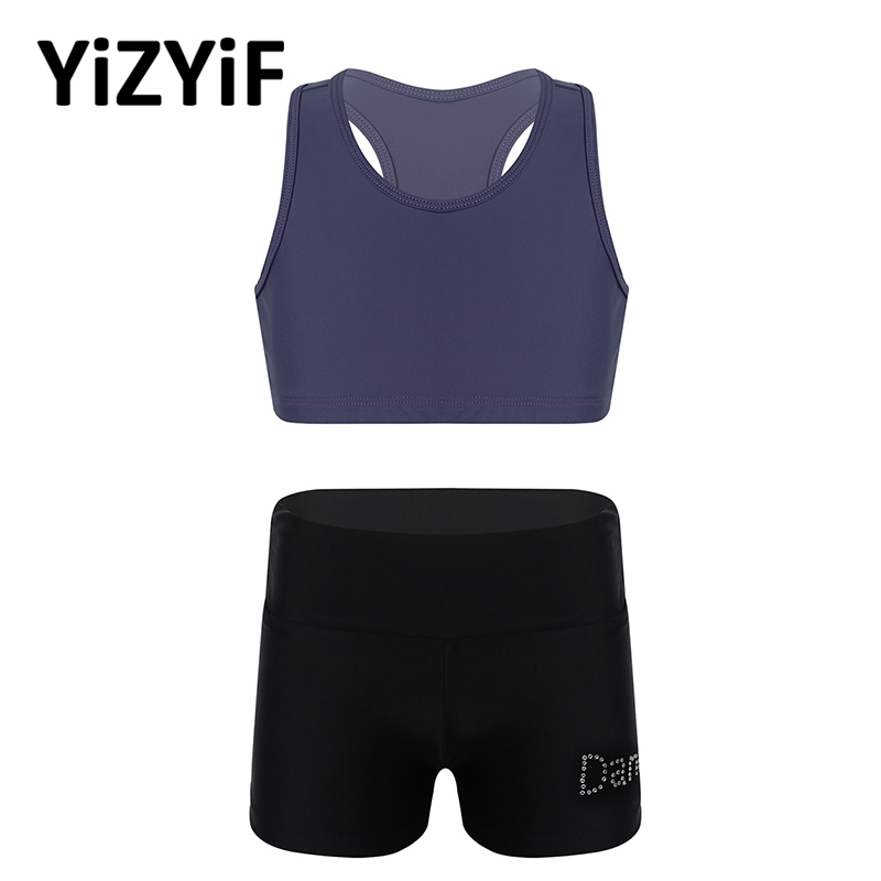 Kids Girls Athletic Outfit Sportwear Running Exercise Fitness Costume Sleeveless Crop Top With Shorts Set For Dance Gym Workout, Black
Kids Girls Athletic Outfit Sportwear Running Exercise Fitness Costume Sleeveless Crop Top With Shorts Set For Dance Gym Workout, Black