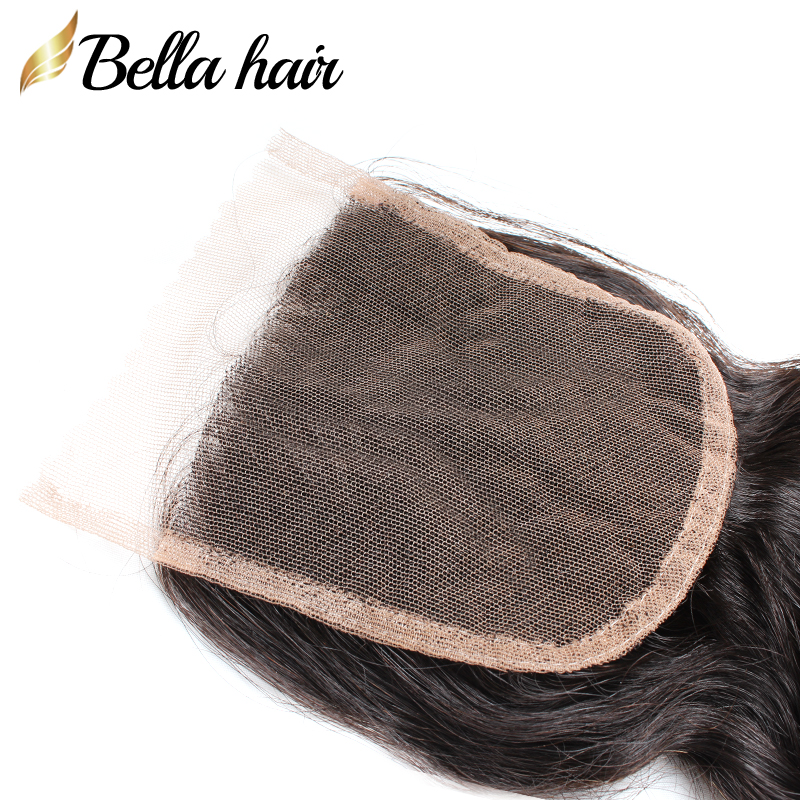 bella hair malaysian lace closures loose wave virgin human hairweaves free part with baby bair top closures 4x4 natural color 826 inch