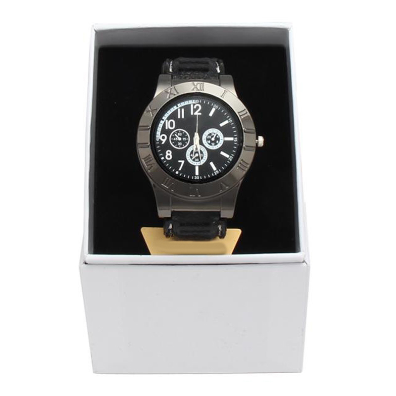 New USB Charge Lighter Watch Windproof Electronic Flameless Lighter Watches Men Watches Quartz Watches Clock relogio masculino LY191226