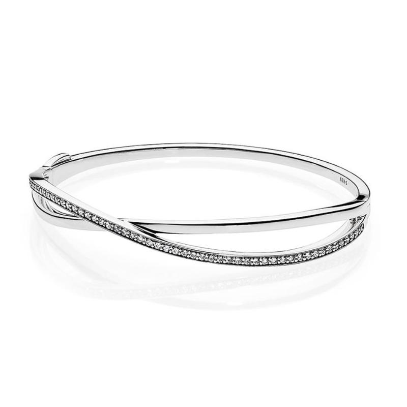 Authentic 925 Sterling Silver Entwined Clear CZ Bangle Bracelet For Women Wedding Gift fit Jewelry
Authentic 925 Sterling Silver Entwined Clear CZ Bangle Bracelet For Women Wedding Gift fit Jewelry