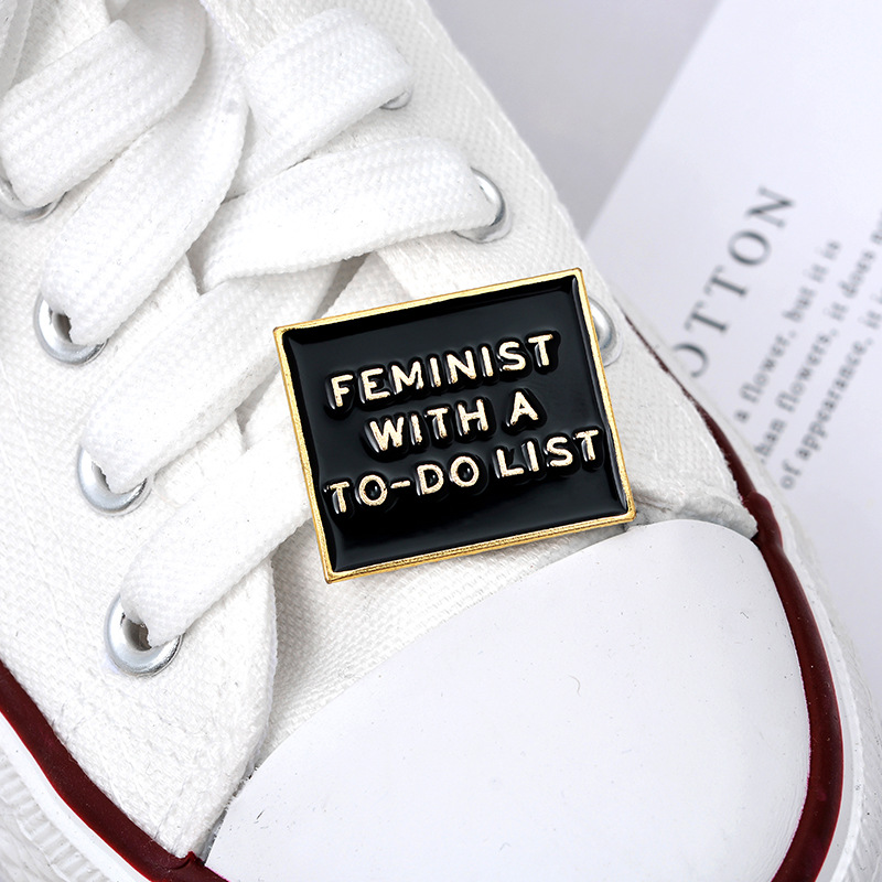 FEMINIST WITH A TO-DO LIST Brand Brooch Black Creative Cartoon Personality Enamel Pins Pendant lapel Shirt Gift for Girl Woman Man, Gray
FEMINIST WITH A TO-DO LIST Brand Brooch Black Creative Cartoon Personality Enamel Pins Pendant lapel Shirt Gift for Girl Woman Man, Gray