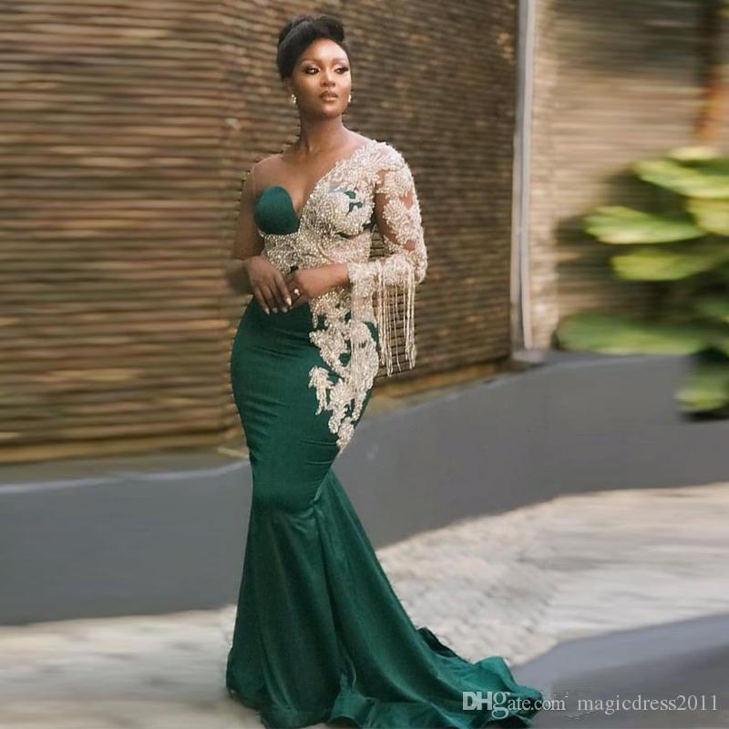 Dark Green Mermaid Evening Dresses One Shoulder Long Sleeve Beading Black Women Celebrity Gown Satin Sexy Prom Dress robe de mairee, Coral
Dark Green Mermaid Evening Dresses One Shoulder Long Sleeve Beading Black Women Celebrity Gown Satin Sexy Prom Dress robe de mairee, Coral