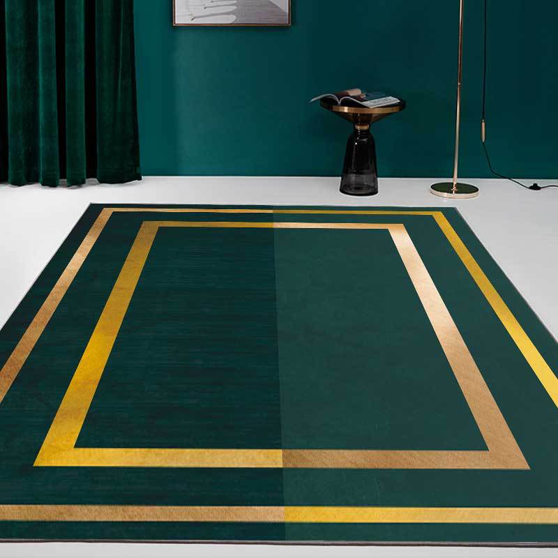 Carpets 3D Geometric Gold Dark Green Carpet Black White Kitchen Living Room Bedroom Parlor Sofa Floor Mat Home Decorative Custom