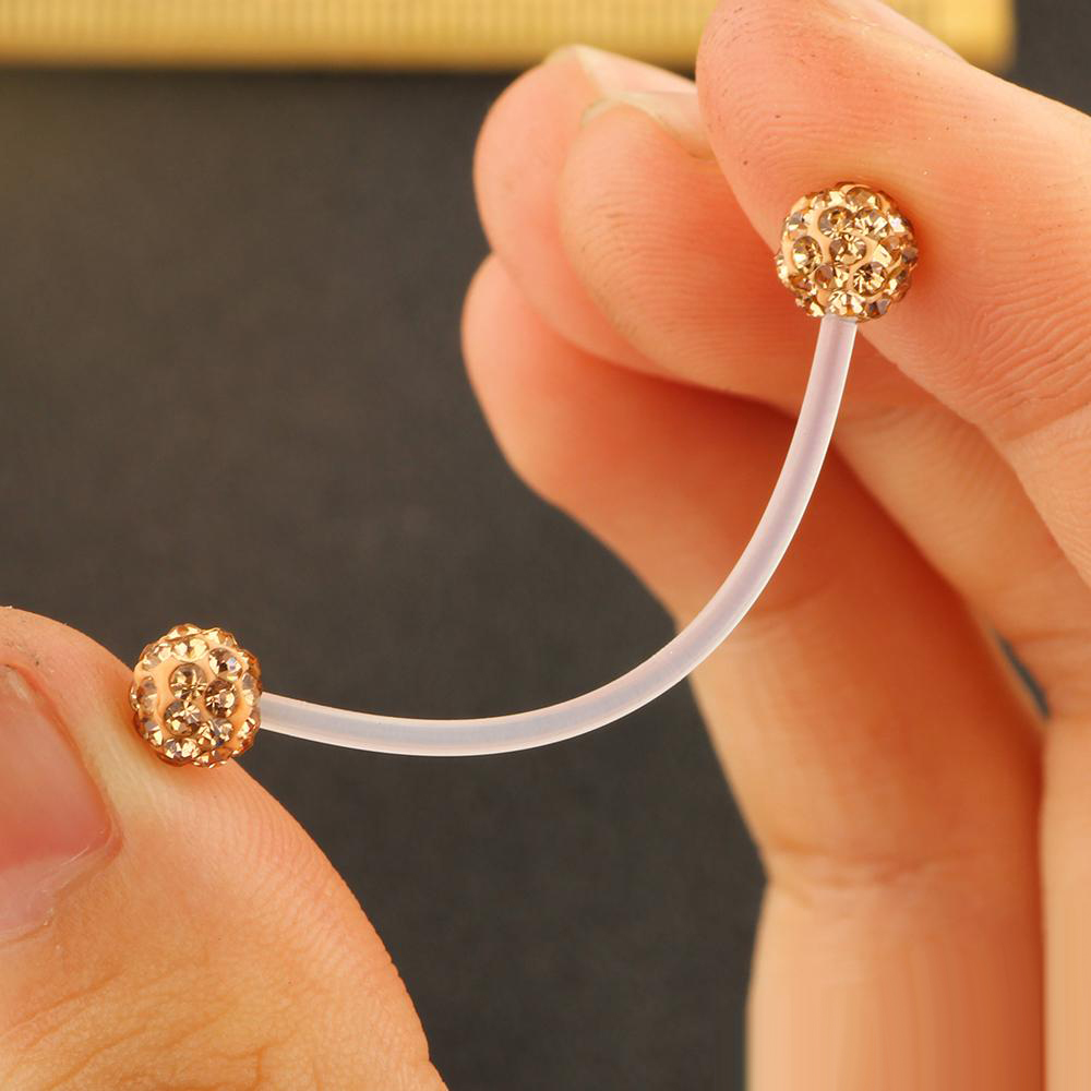 Bioplast UV Barbell Pregnancy Navel Button Rings Belly Ring Ear Industrial Barbell Body Piercing Jewelry 40pcs