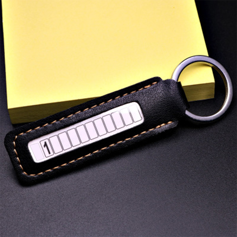 Car Key Chains Phone Number Card PU Leather Keychain Pendant For Men Women Gifts