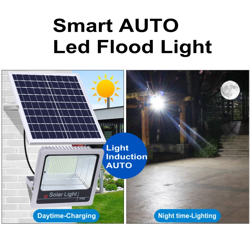 Solar Flood Lights Outdoor Street Led Light 40W 60W 80W 100W 120W Wall Lamps with Remote Control for Yard, Garden Gutter