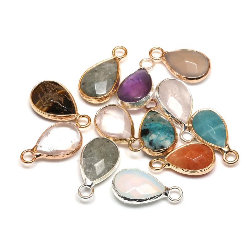 Charms 2Pcs Natural Drop-Shaped Faceted Semi-Precious Stone Edged Pendants Making For Jewelry Necklace Accessories Gift Size 10x18mm
Charms 2Pcs Natural Drop-Shaped Faceted Semi-Precious Stone Edged Pendants Making For Jewelry Necklace Accessories Gift Size 10x18mm