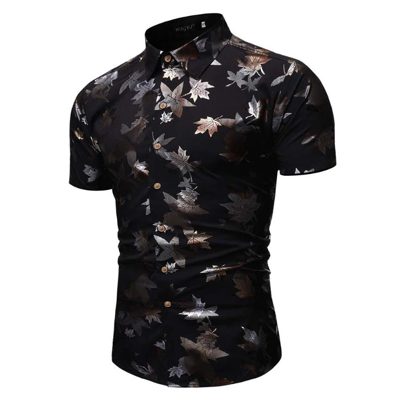 Men' new summer business short sleeve printed casual style casual style floral leaf shirt European size XXL, Black
Men' new summer business short sleeve printed casual style casual style floral leaf shirt European size XXL, Black