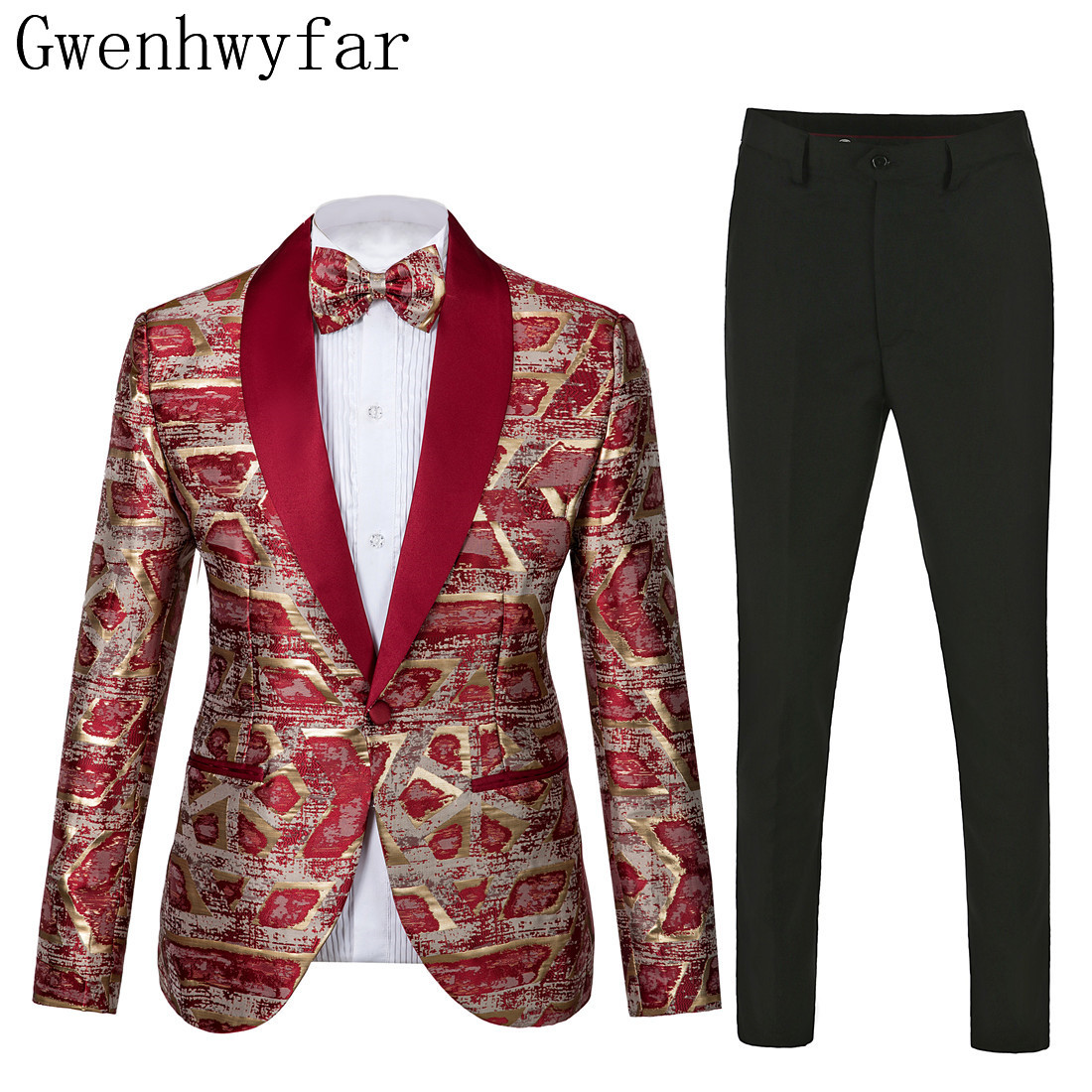 Brand Men Suit 2019 Wedding Suits for Men Shawl Collar 2 Pieces Slim Fit Red with Golden Suit Mens High Quality Tuxedo Jacket, 10
Brand Men Suit 2019 Wedding Suits for Men Shawl Collar 2 Pieces Slim Fit Red with Golden Suit Mens High Quality Tuxedo Jacket, 10
