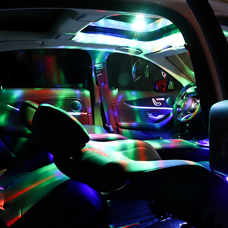 LED USB Car Atmosphere Light Sound Control Crystal Magic Ball Disco Lamp RGB Colorful Music DJ Light