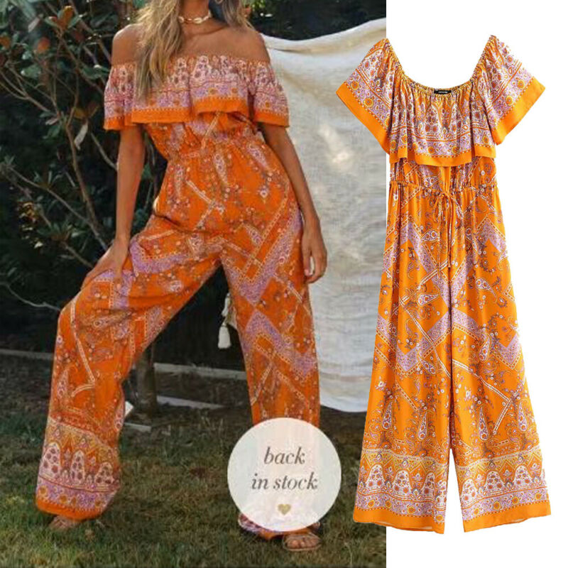 2020 New Women Casual Summer Floral Jumpsuit Ladies Girls Off Shoulder Loose Holiday Romper Trousers, As pic
2020 New Women Casual Summer Floral Jumpsuit Ladies Girls Off Shoulder Loose Holiday Romper Trousers, As pic