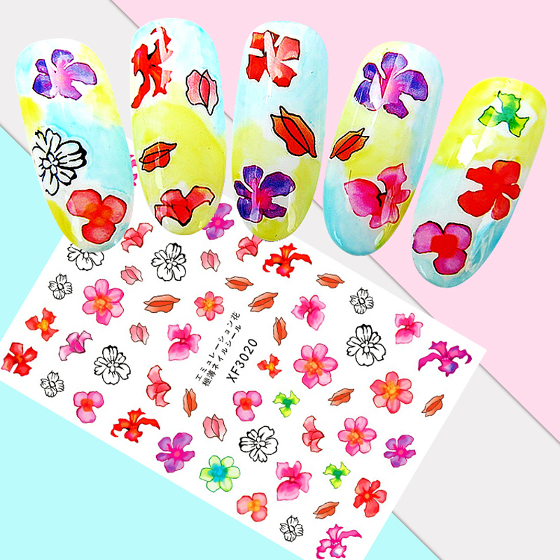 3d Nail Art Decoration Diy Japanese Series Flower Perfume Lipstick Nail Sticker Back Glue Nail Stickers Decal Butterfly Sticker