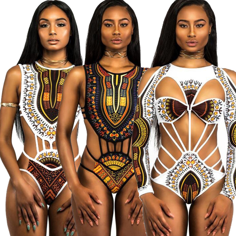 Swimwear Women 2018 One Piece Swimsuit African Print High waist Bikini Push-up Bathing suit Bather Beachwear Monokini Biquini XL, 8901-1
Swimwear Women 2018 One Piece Swimsuit African Print High waist Bikini Push-up Bathing suit Bather Beachwear Monokini Biquini XL, 8901-1